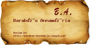 Barabás Annamária névjegykártya