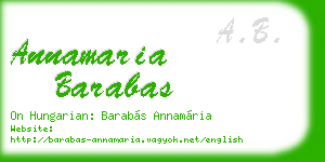 annamaria barabas business card